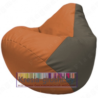 Бескаркасное кресло мешок Груша Г2.3-2017 (оранжевый, серый)